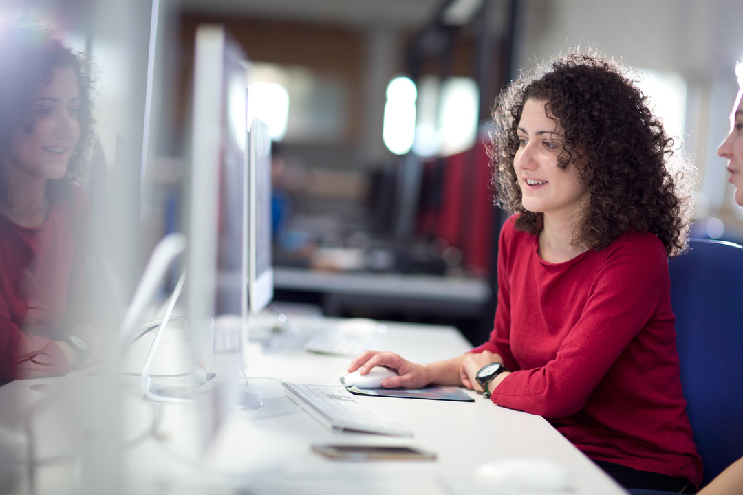 Student on a computer