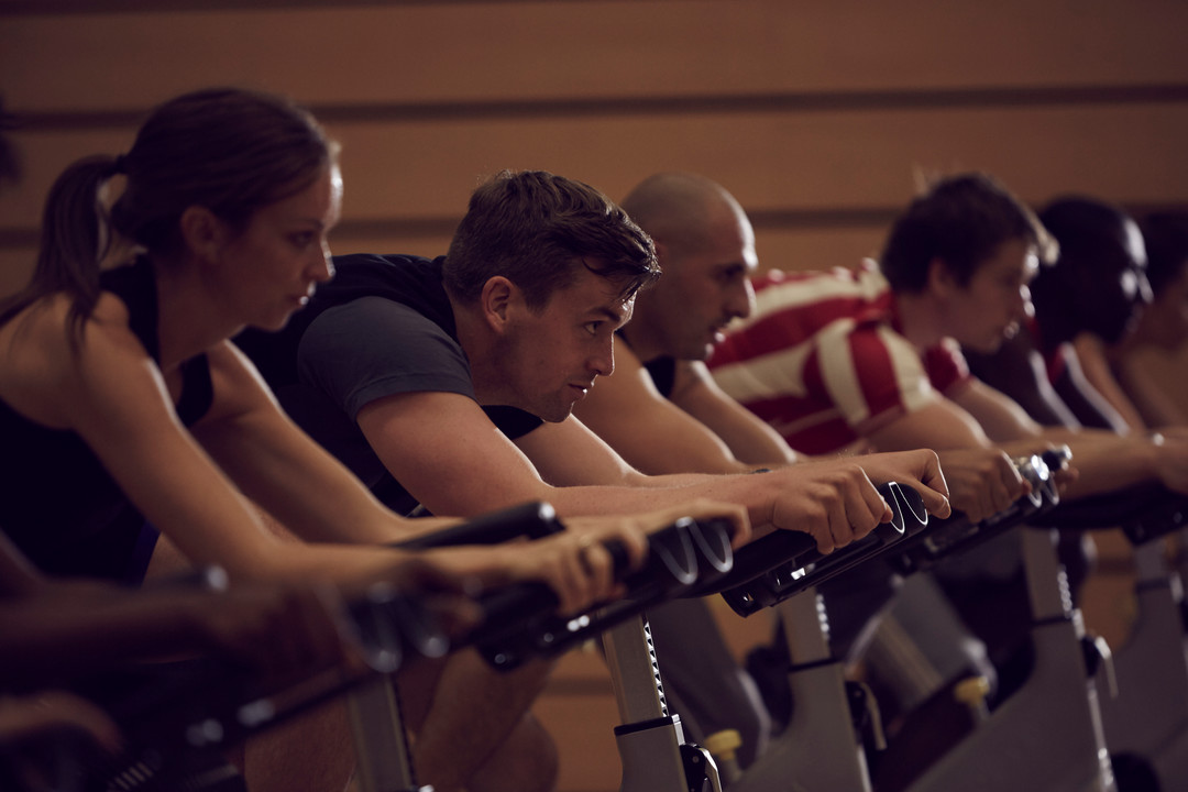 Students at a spinning class in CitySpace