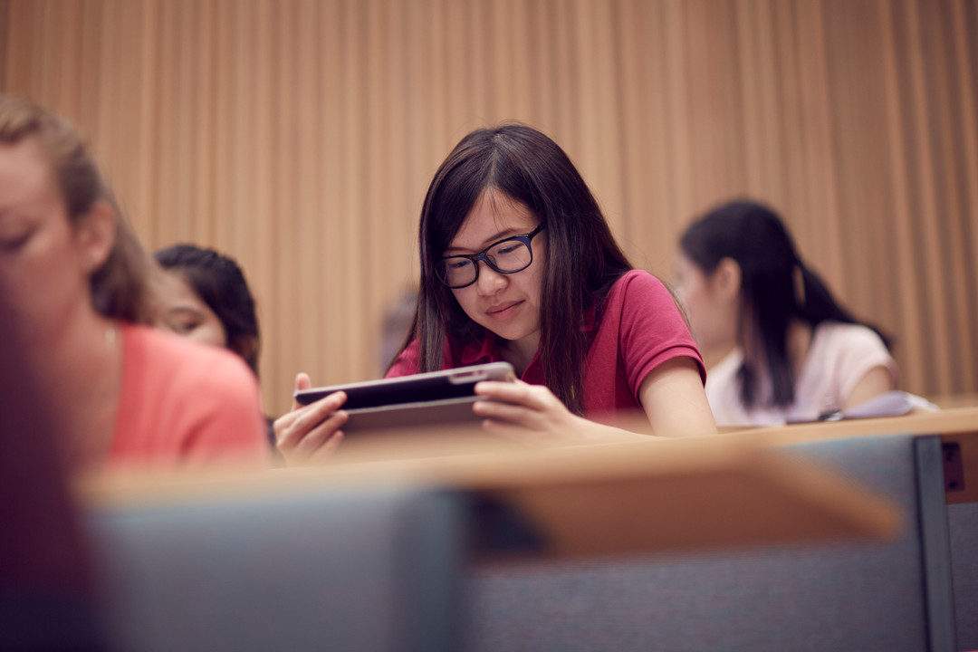 Student on an ipad