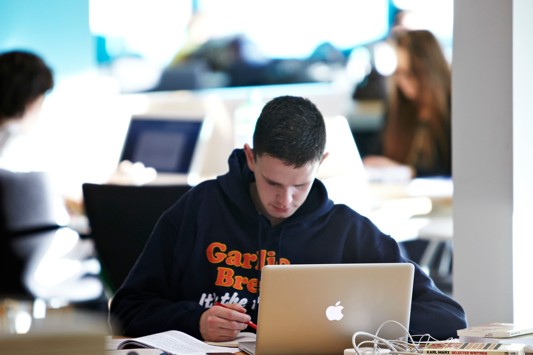 Student on a laptop