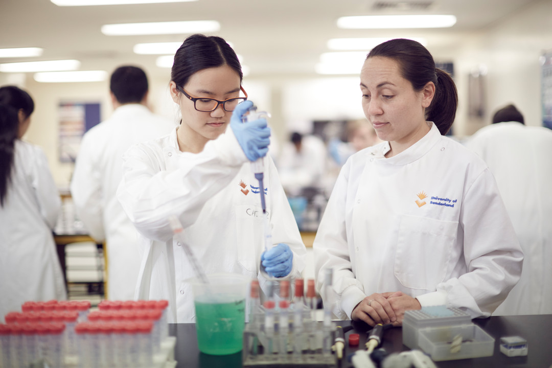 Student in a lab environment
