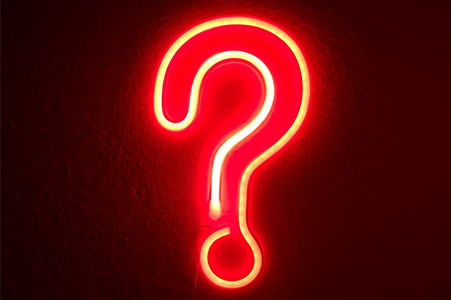 question mark neon sign