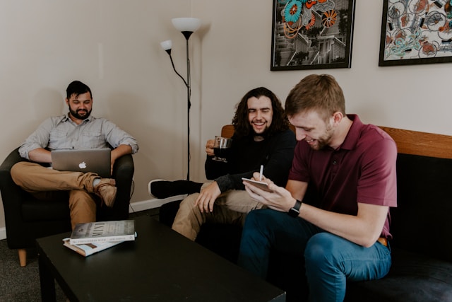 Students at a coffee club gathering